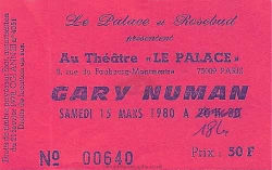 Paris Theatre Le Palace 1980